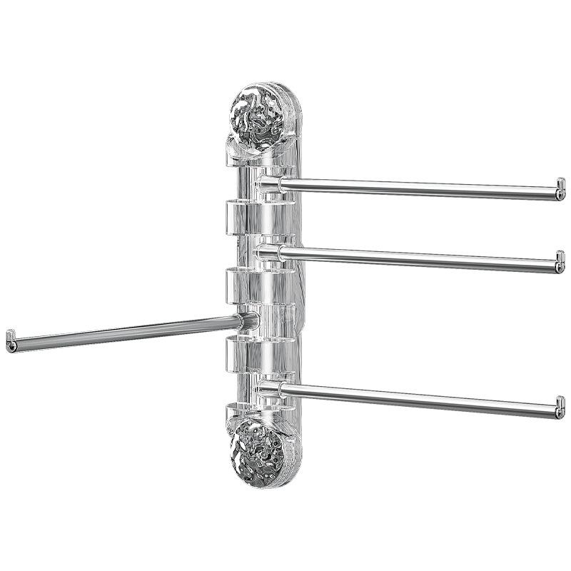 Rotating Wall-Mounted Towel Rack with Suction Cups - Punch-Free, Multi-Functional, Multi-Pole Design for Bathrooms