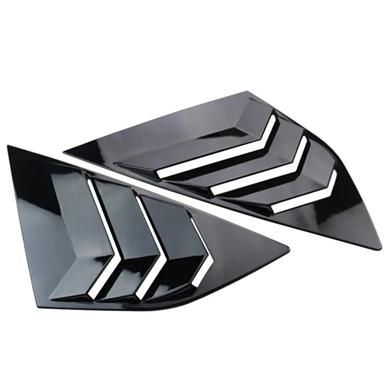 

For Ford Focus Hatchback 2012 2013 2014 2015 2016 2017 2018 Car Rear Window Louver Shutter Cover Scoop Side Vent Trim Cover Gloss Black