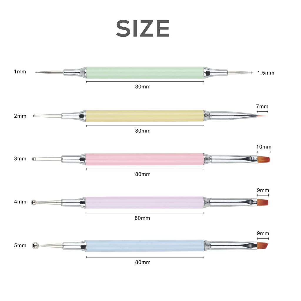 Nail Brush Set Gel Nail Brush Includes Fine Liner Flat French Dotting Gel Nail Art (5 Pieces) Set, Brush, Brush, Round/Oval Brush, Brush, Pen, Brush,