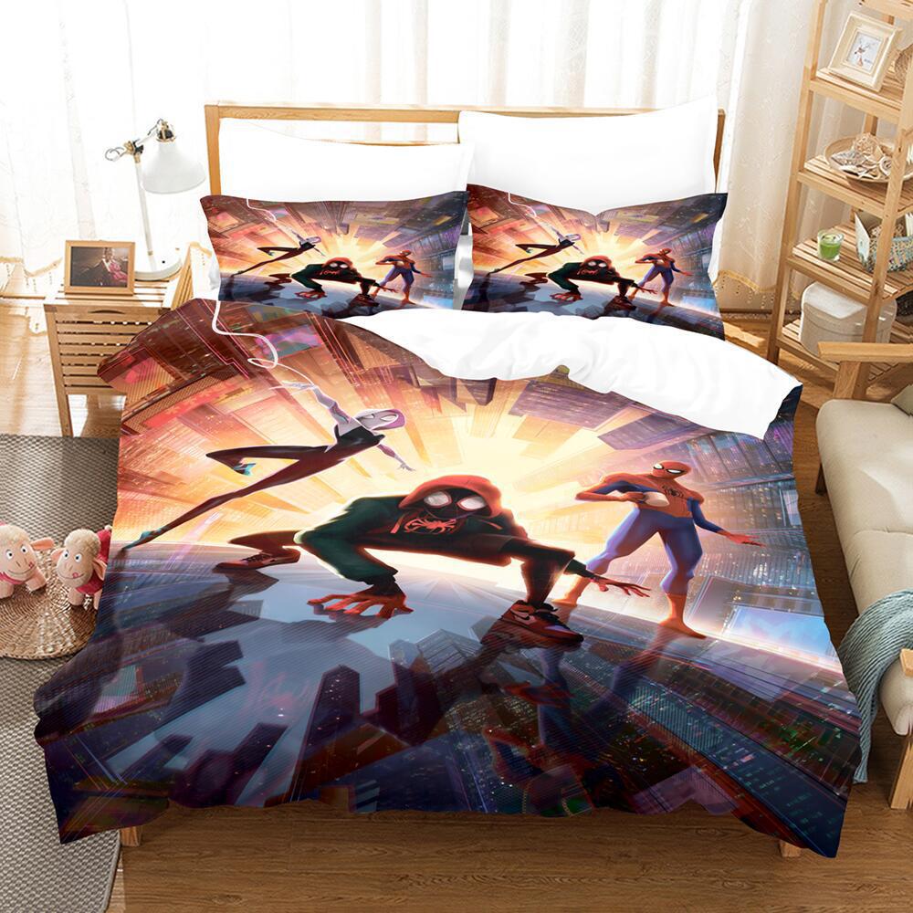 Bedding Three-Piece Set 3D Digital Cartoon Animation Microfiber Duvet Set