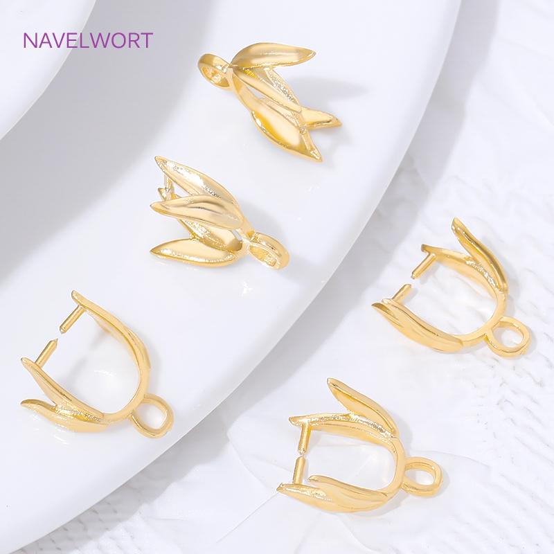 5/10Pcs Brass Pendant Clip Clasp 18K Gold Plated Pendant Pinch Bail For Necklace Making Accessories,DIY Jewelry Materials