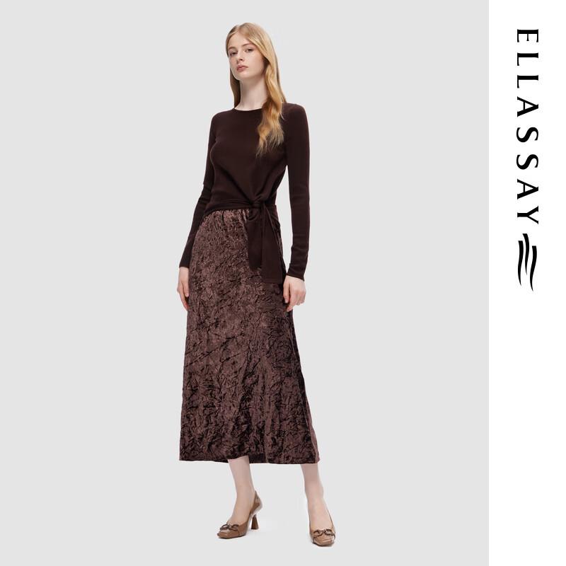 ELLASSAY Women's Merino Wool Side Twist Knit Sweater