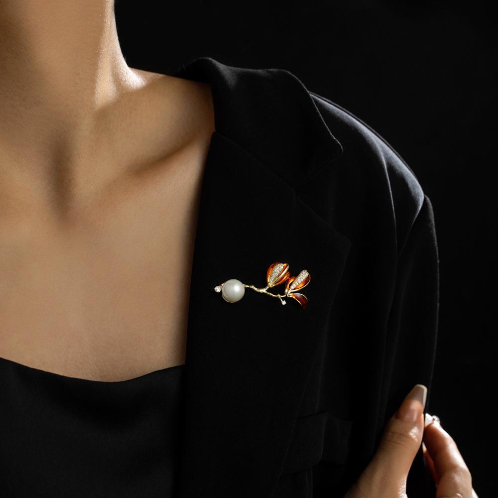 Senior Brooches Flower Leaf Brooch Pins for Women Suit Pendant  Fashion Brooches Jewelry