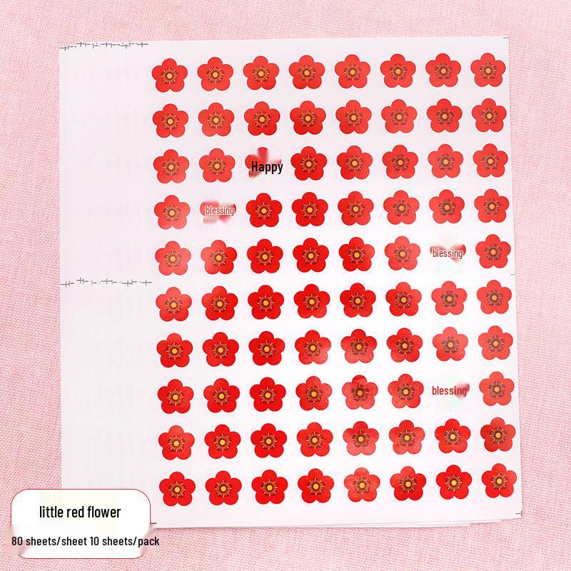 Kids' Reward Cartoon Stickers: Little Red Flower & Thumbs Up for Kindergarten & Primary School Self-Discipline Charts