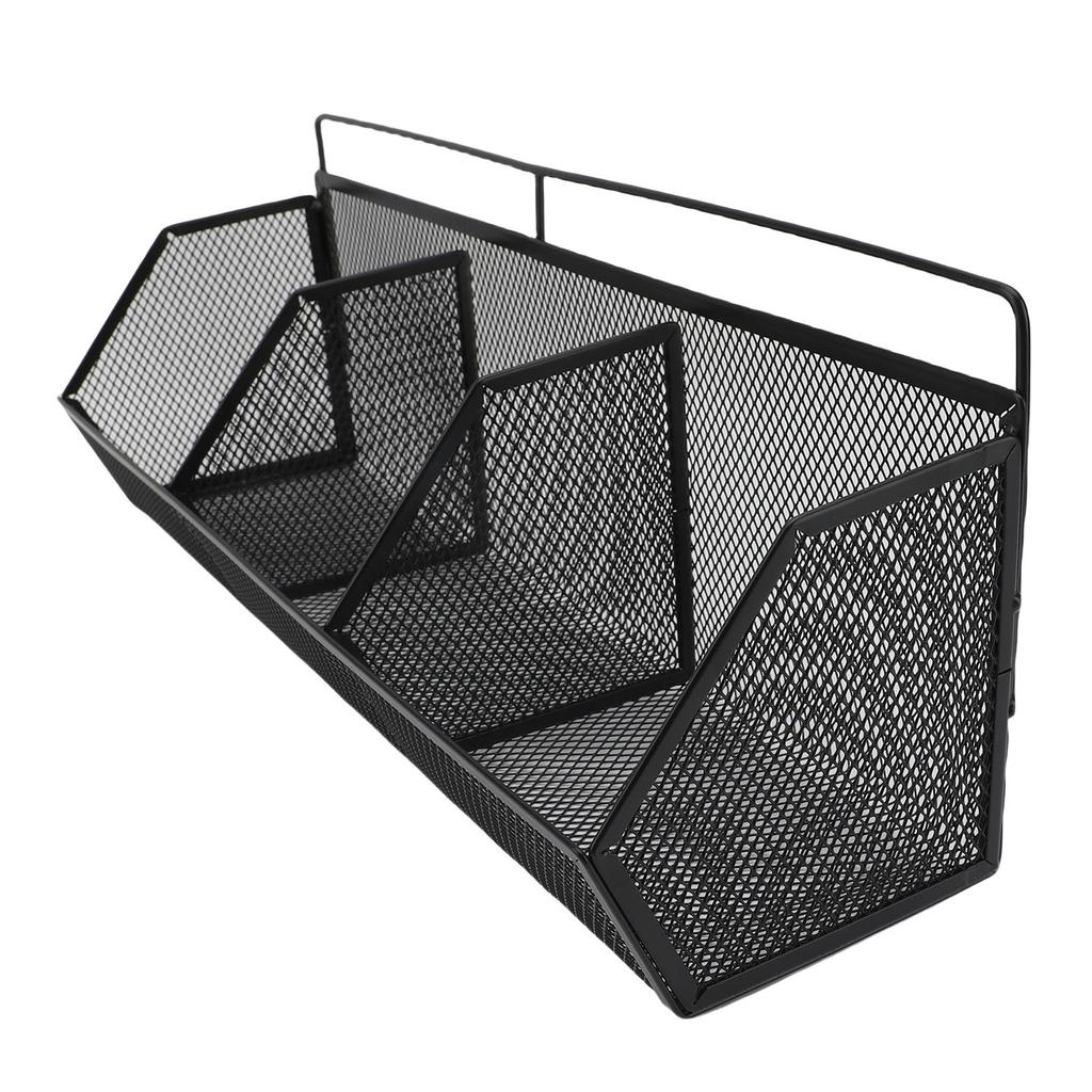 3 Grids Hanging Basket Wall Mount Slanted Opening Metal Wire Storage   for Kitchen Bathroom Laundry Room