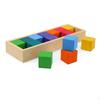 Rainbow Wooden Building Blocks Bright Luminous Hues Stacking Educational Geometric Shape