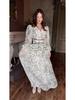 Elegant V-neck Waist-Cinching Long Summer Dress for Women - 2025 European & American Style