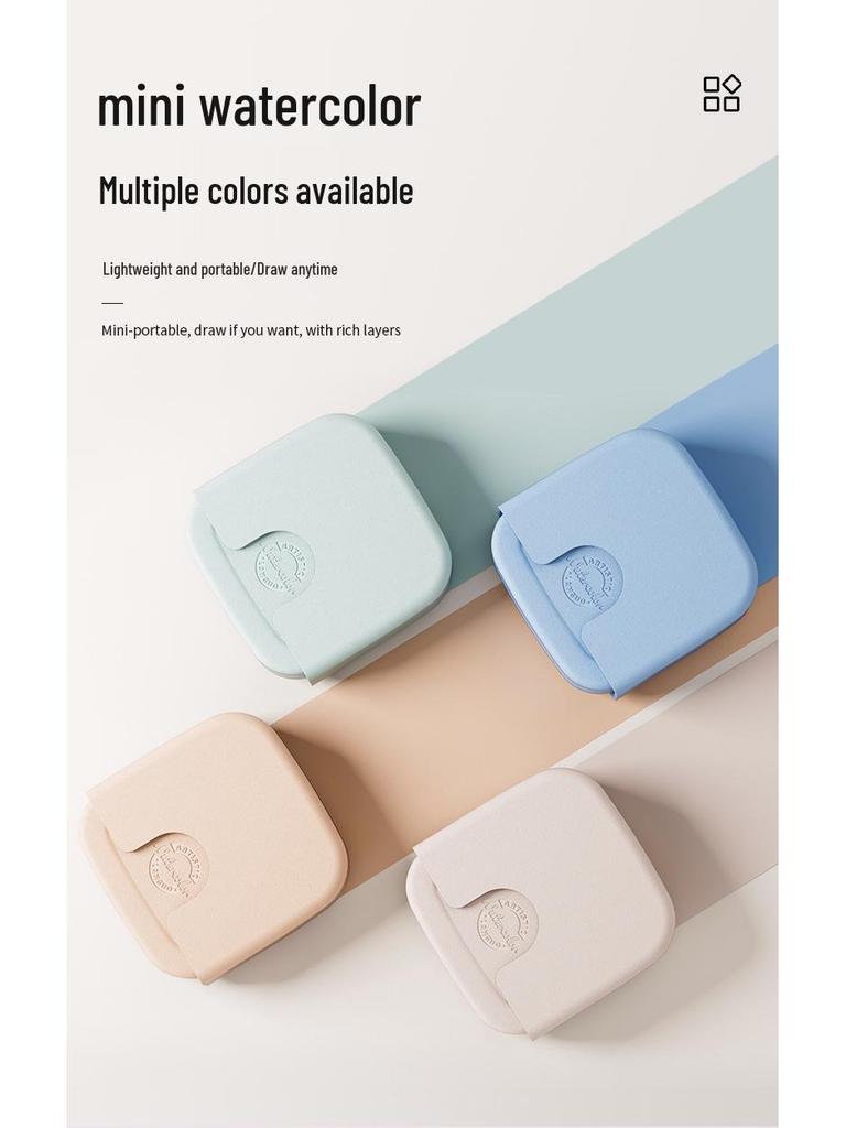 Blue Fruit Portable Watercolor Paint Set for Students - Refillable Travel Palette for Sketching