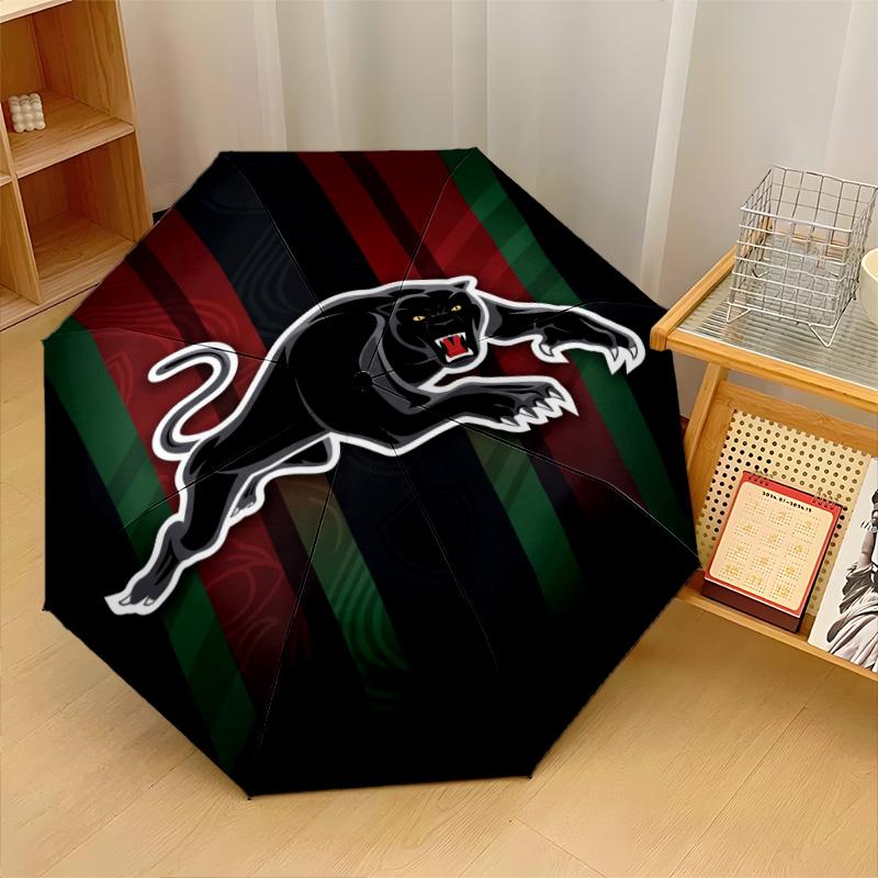 Penrith Panthers Print Auto 8?Ribs Folding Umbrella Wind Resistant Lightweight Automatic Umbrella For Daily Travel