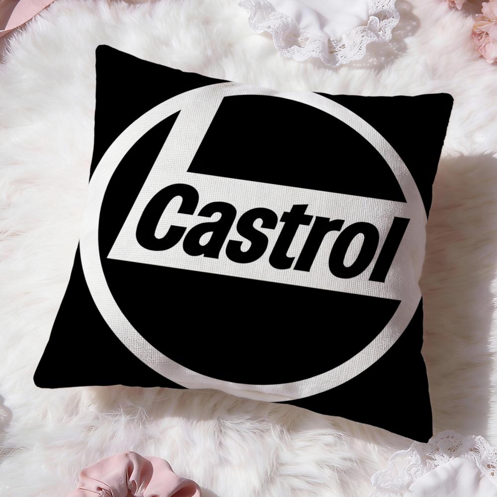 Logo C-Castrol Cushion Cover Premium Comfort Reversible Pillow Cove -Two in One Design for Any Room & Car Interior
