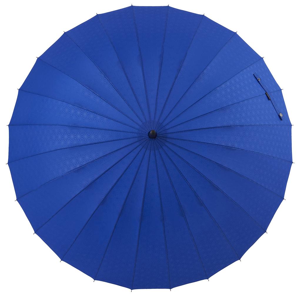 mabu Parasol Umbrella for Women Men Unisex 60cm 24 Ribs Lapis Navy Blue Long Umbrella Umbrella UV Protection Light Blocking Umbrella for Sun and Rain