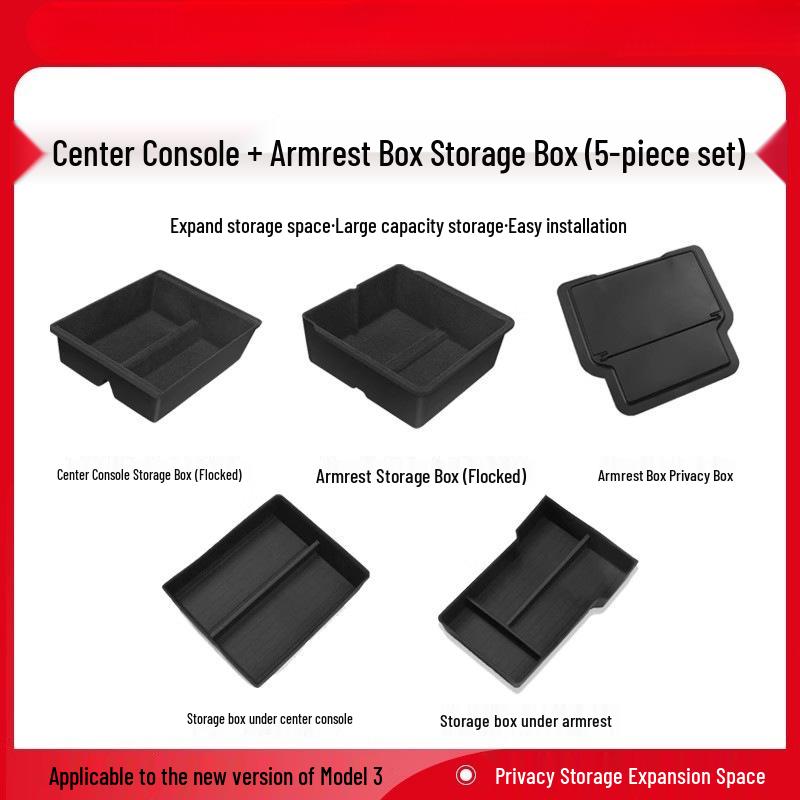 Compatible with Tesla Model 3/Y Refresh Center Console Armrest Organizer Tray