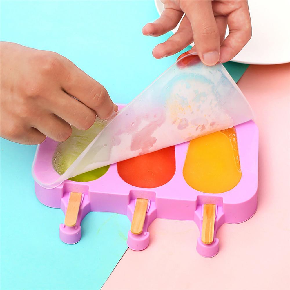 Silicone World 8/4/3 Hole Silicone Mold Silicone Ice Cream Mold Popsicle Molds DIY Ice Cream Mould Ice Pop Maker Mould Ice Tray