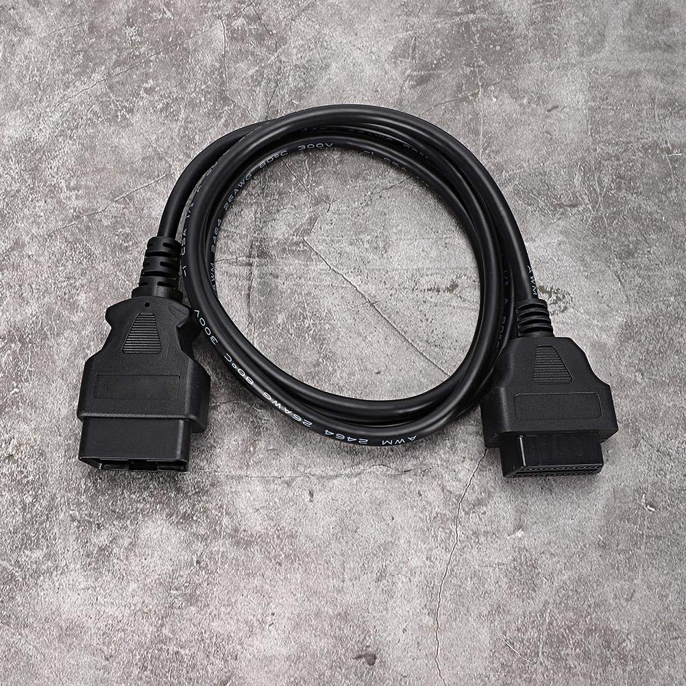 Gorgeri Diagnostic Connector, 1.5m/4.9ft OBD2 16Pin Male To Female Extension Cable Diagnostic Adapter Connector