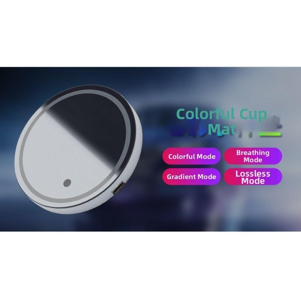 Anti Slip Colorful Cup Holder USB Charging Car Interior Lighting Cup Mats  Auto