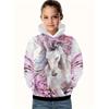 Vêtements Cool pour Filles Équestres Animaux Impression 3D Automne Sweats à Capuche Manches Longues Amples Légers Sweat Confortable Vêtements pour Enfants