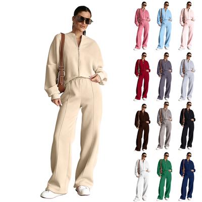 Women's Fashion Street Long,Sleeved Jacket And Pants Two,Piece Set