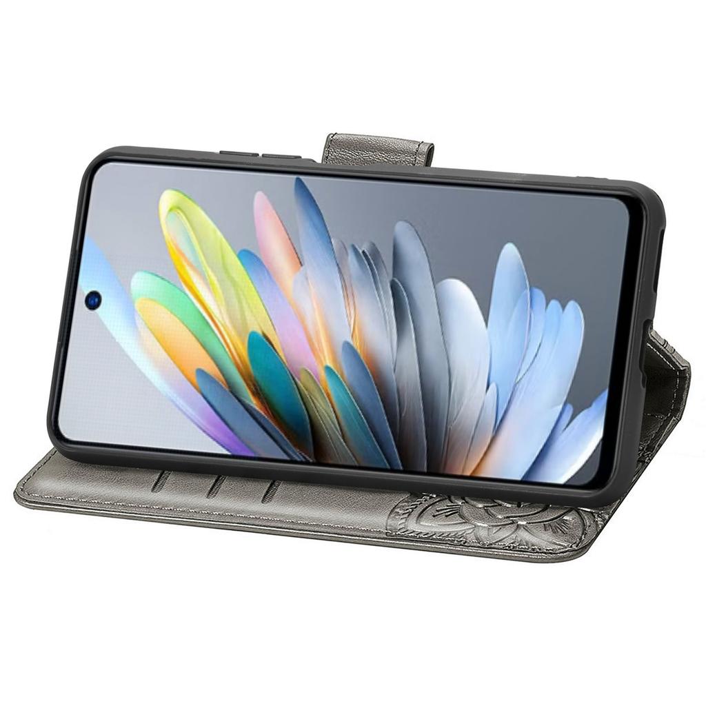 For ZTE Blade A55 Case PU Leather Wallet Phone Cover Butterfly Pattern