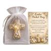 Easter For POCKET Hug Acrylic Card with Handmade Details Including Bunny Lamb Chick and Cross for Emotional Support