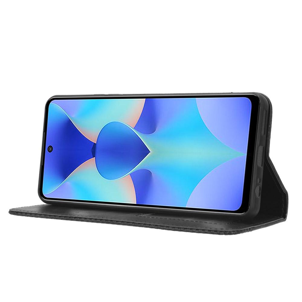For TECNO Spark 10 Pro K17 Retro PU Leather Cover Stand Wallet Flip Folio Phone Case