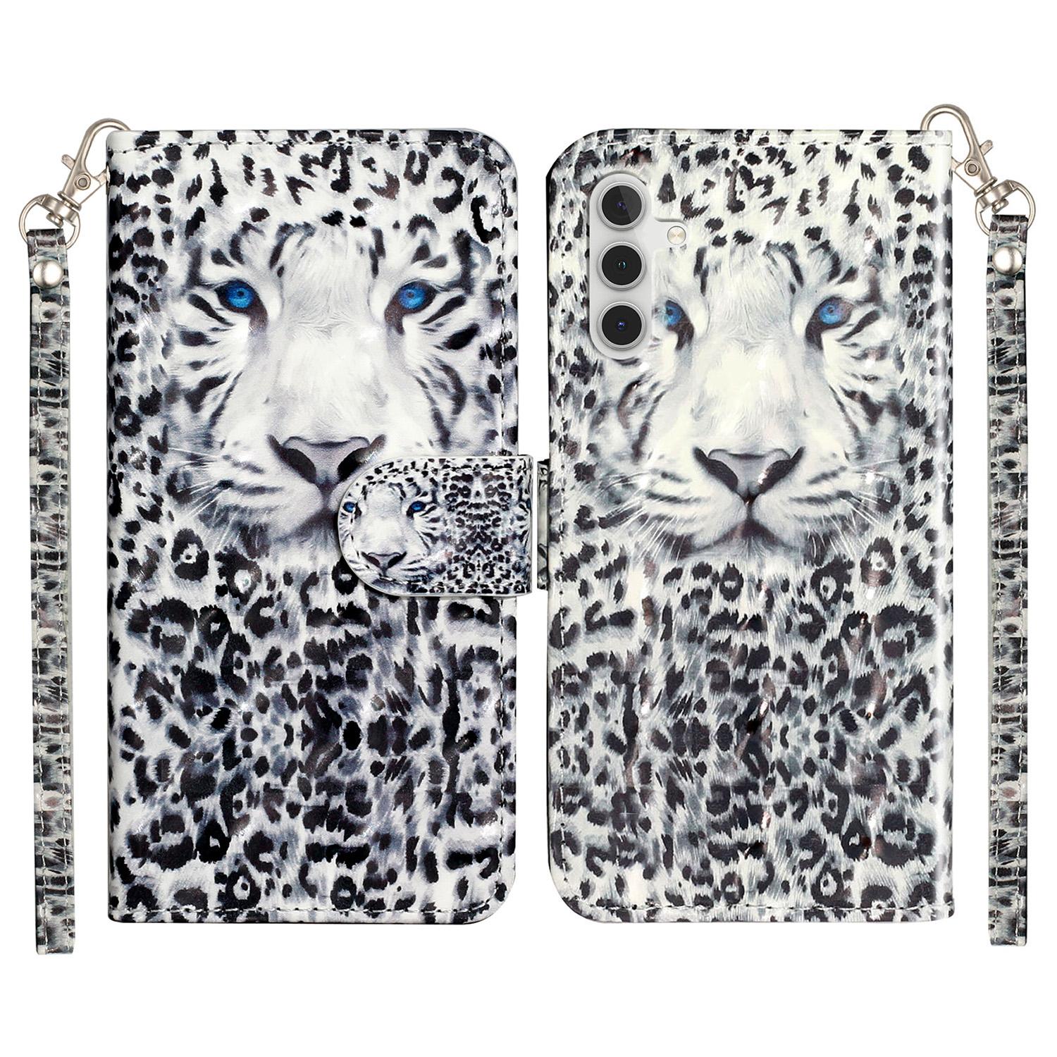 

Чехол для Samsung Galaxy A56 5G с 3D-печатью, кожаный чехол-книжка для телефона Leopard