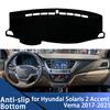 For Hyundai Solaris 2 Accent Verna 2017- Dashboard Cover Board Anti-Slip Mat Protect Pad Car Accessories Sunshade Carpet