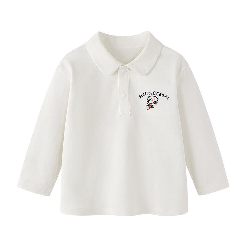 Minibala Boys' Soft Cotton-Blend Long-Sleeve Polo Shirt