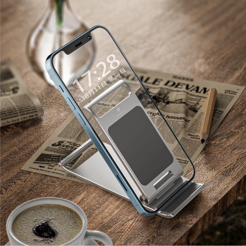 Factory Wholesale Price Cheap Desktop Aluminum Adjustable Foldable Universal Mobile Phone Holders for TRAVEL PORTABLE Aluminium Alloy серебряный