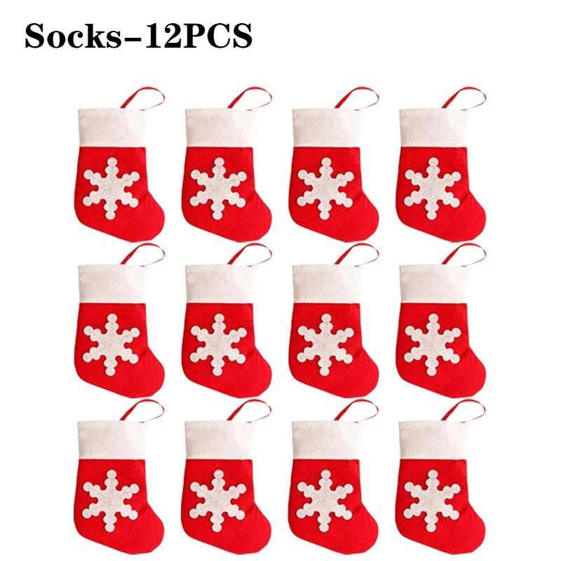 

Мини Рождественский носок держатель для столовых приборов маленький чулок украшение для хранения ножа ложки вилки декор для рождественской елки обеденного стола вечеринки 9x14cm