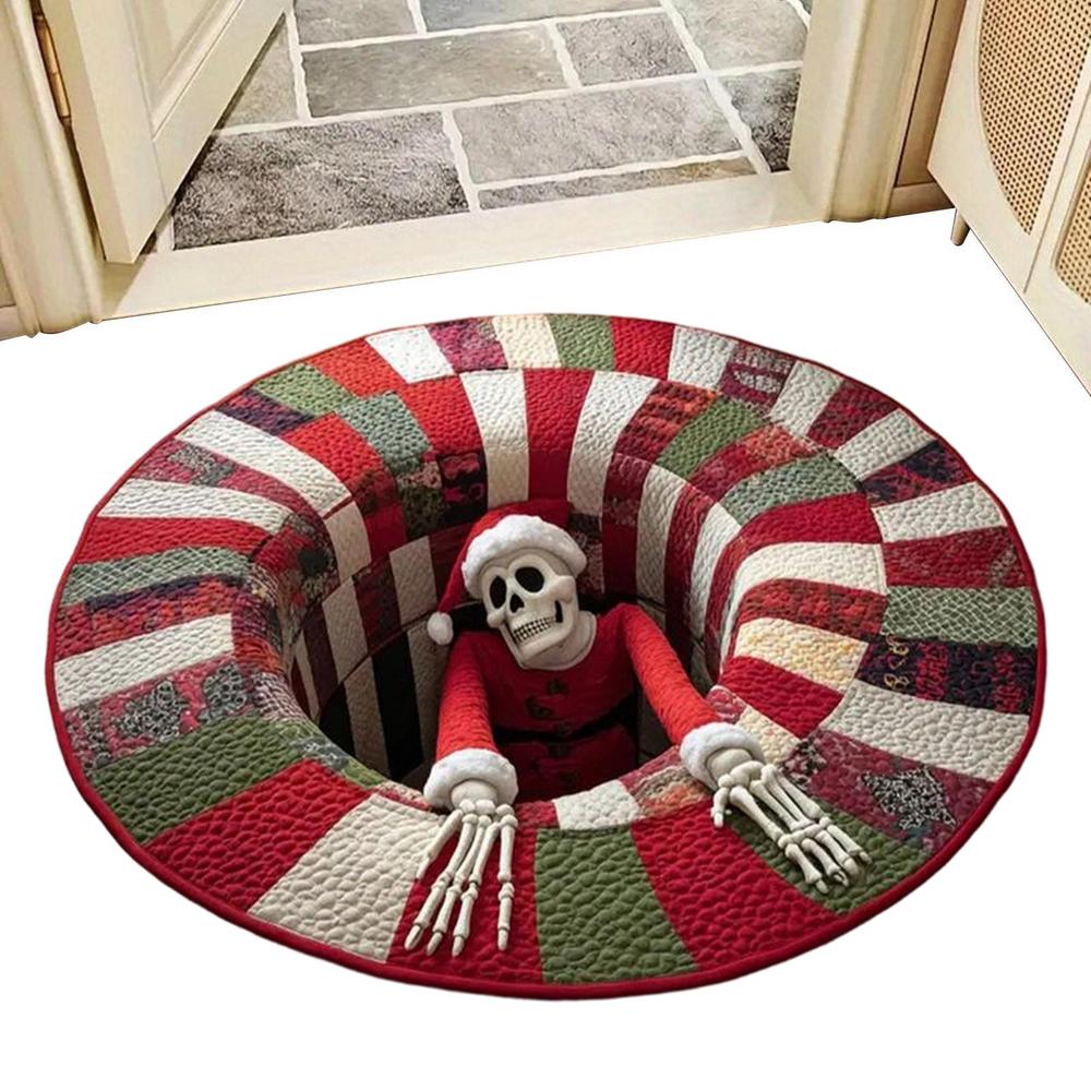 

3D Rug 3D Mat Floor Christmas Decor Skull Non-Slip Visual Door Carpet For Kitchen Entryway Entrance Indoor Bathroom Bedroom