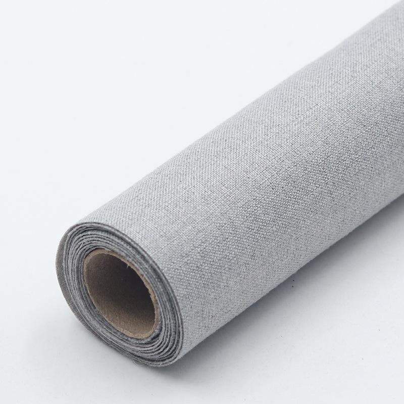 Self-Adhesive Linen Fabric Wallpaper Removable Hemp Cloth for Decor DIY Vintage Bookcloth Backdrop Sticky Burlap for Crafts & Photo Booth