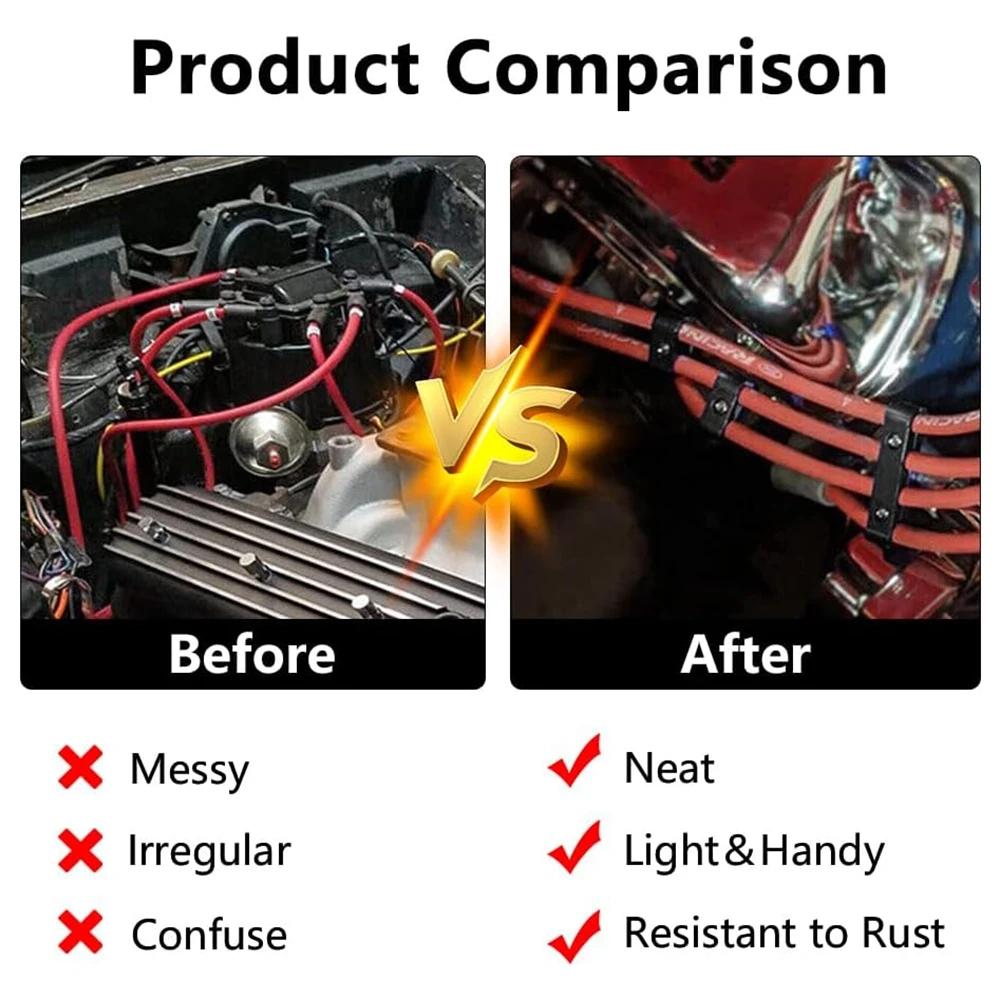 3pcs Car Spark Plug Electrical Wire Clamp Separator Line Ignition Cable Clip Divider Organizer Clamp Kit For 8MM/9MM/10MM