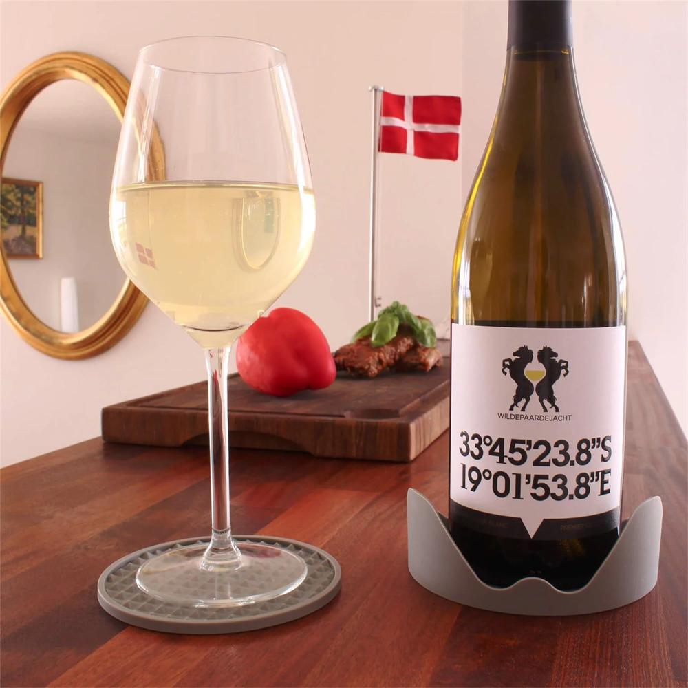 Silicone Drink Coasters with Holder, Set of 6, Outdoor Cup Mat for Hot or Cold Drinks, Thickened, Non-Slip,Non-Stick,