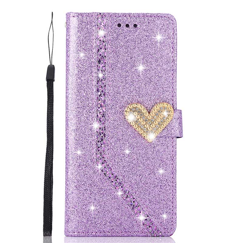 Shiny Case For Samsung Galaxy S26 Ultar S25 FE S24 S23 S22 S21 Plus A16 A17 A26 A36 A37 A56 A57 A34 A54 Wallet Flip Leather Case