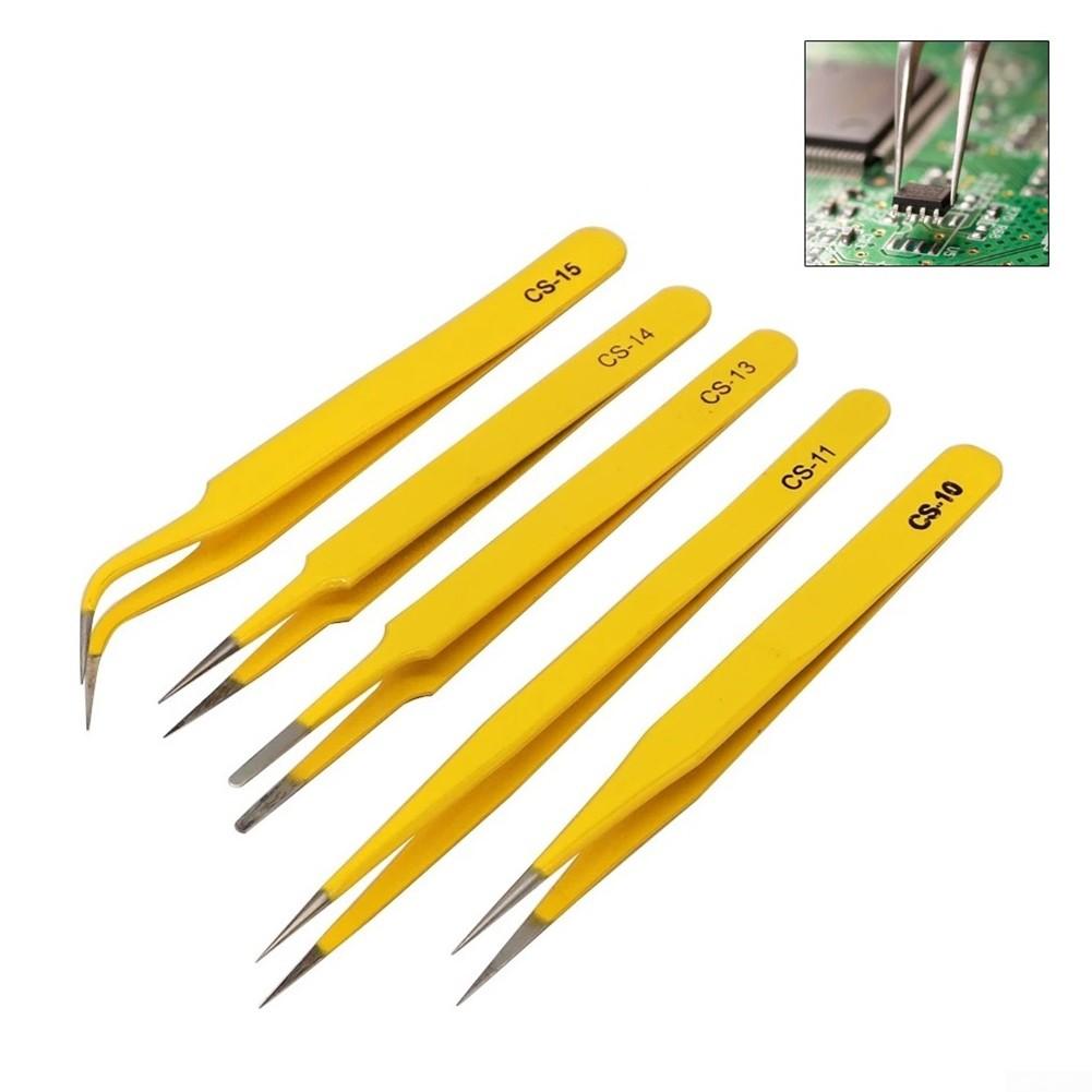 Tweezers Anti-Static For Electronics Precision Tweezers 115-141mm