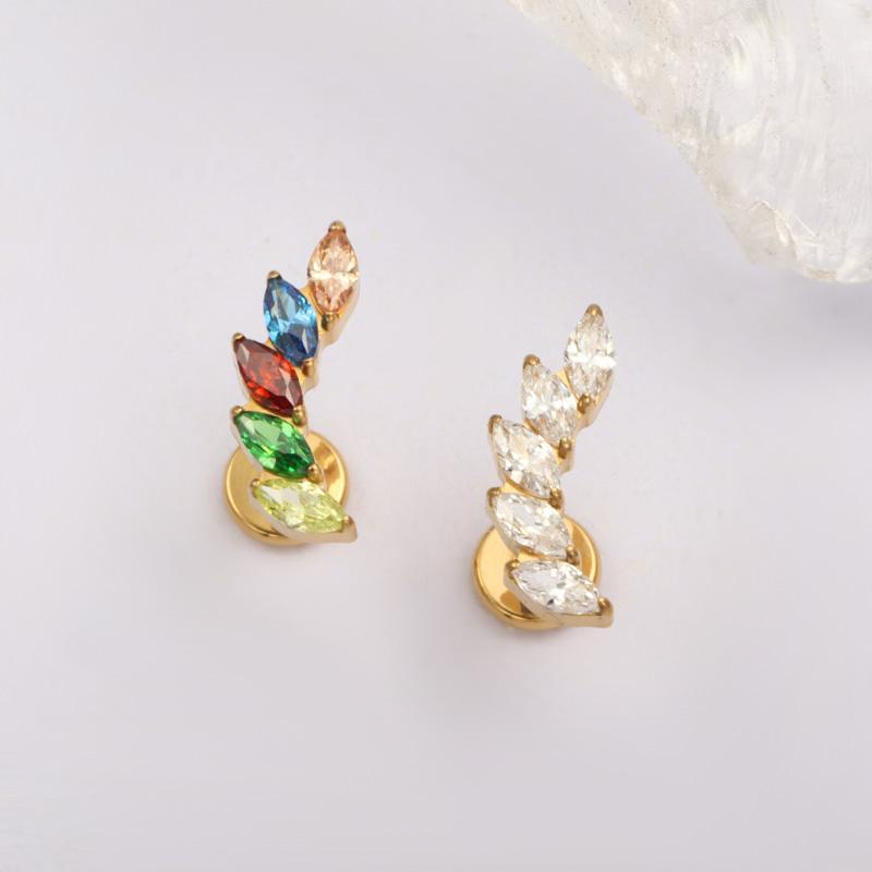 G23 Τιτάνιο 16G Εσωτερικό Σπείρωμα Labret CZ Piercing Χείλος Ρινικό Καρφάκι Stud Tragus Piercing Χόνδρος Αυτιού Helix Dait Κοσμήματα Σώματος