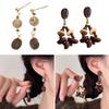 Unique Coffee Bean Studs Earrings for Fashion Enthusiasts Lightweight Wood Beaded Ear Pendants Jewelry for Daily Wear