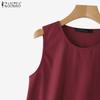ZANZEA Women Casual Round Neck Summer Sleeveless Tank Tops