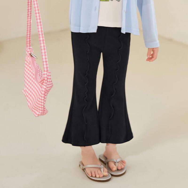 LUSON Toddler Girls Elastic Wavy Edge Flare Leg Pants 130