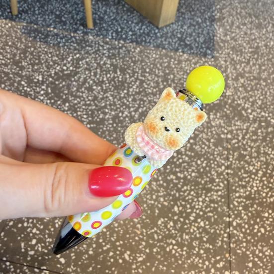 3D Puppy Ballpoint Pens Smooth Writing Retractable Ballpoint Pen Cartoon Puppy Writing Pen for Students Office And School Supplies
