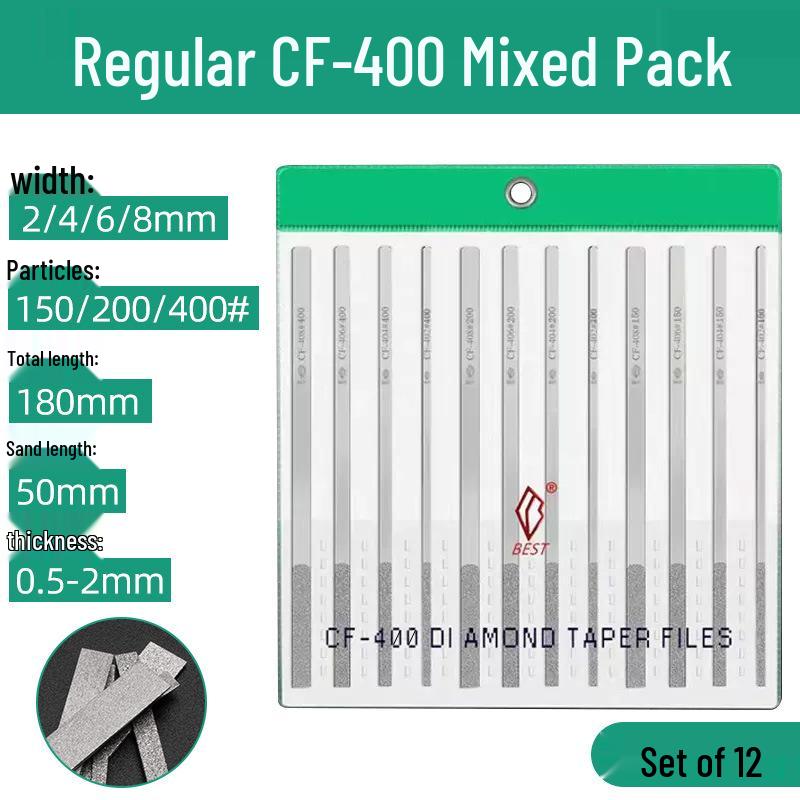 Diamond Electroplated Alloy File Set CF-400 with Carborundum - Free Shipping
