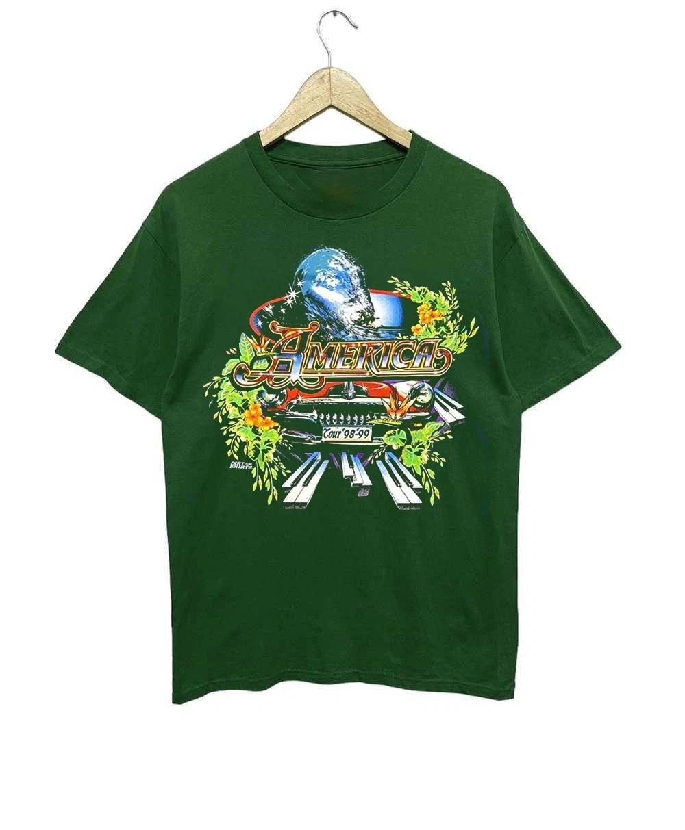 

Rare! America The Band On Tour Cotton Green S to 5XL Shirt SG677 5XL різнокольоровий