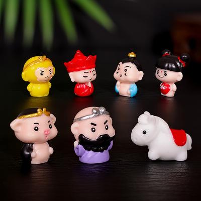 Mikrokrajina Cesta na západ, Roztomilá pryskyřičná panenka, Kreslený model auta Sun Wukong, Dekorativní předmět