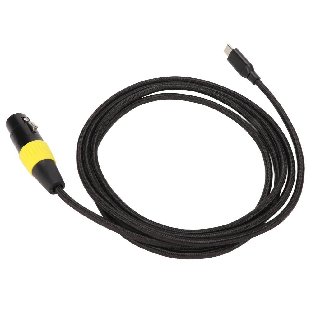 3 Pin XLR XLR to USB C Cable Flexible USB C Microphone Cable XLR Female Connector Cable  For Tablet