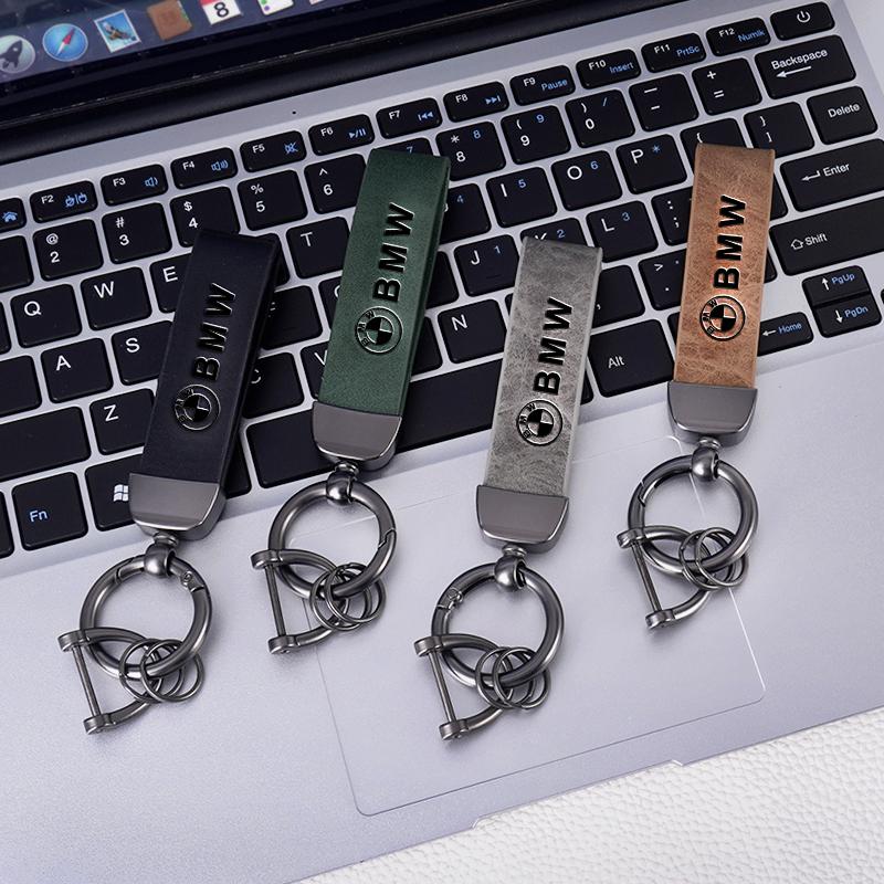 Leather Car Keychain Anti-Lost Keyring Pendant for BMW E36 E46 E53 E90 E60 E61 E93 E87 X1 X3 X5 X6 F30 F20 F10 Keychain Styling rvsh75