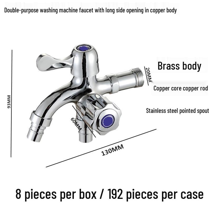 Dual-Outlet 4-Point Washing Machine Faucet with Household Switch