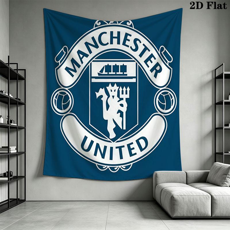 Man Utd N Wall Hanging Printed Fabric Blanket Decorative Tapestries for Bedroom Living Room Home Decor