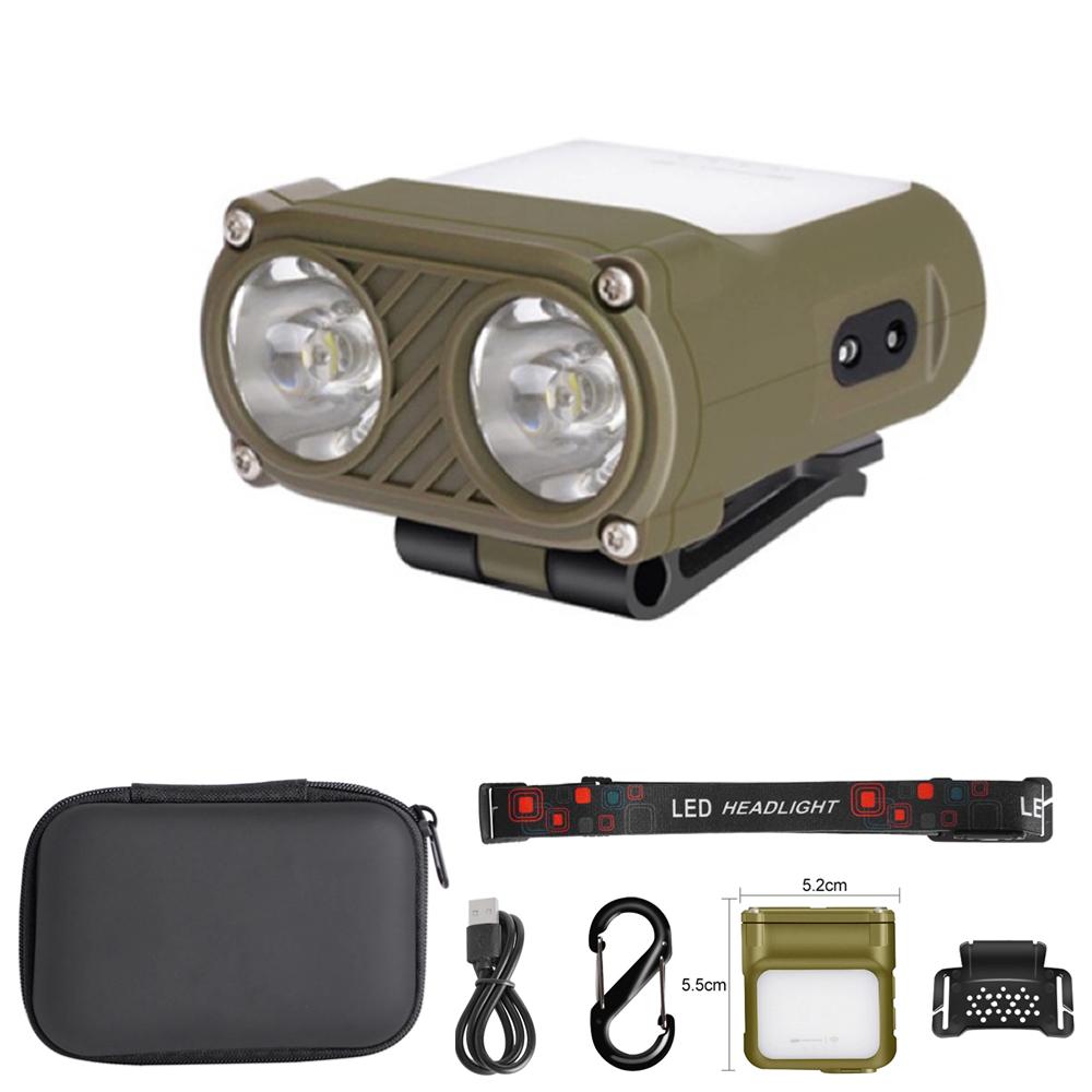 LED Induction Headlamp Mini Cap Clip Light 1200Mah Built-in Battery USB Rechargeable Head Flashlight for Camping Fishing