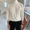 Men's Trendy High Neck Sweater - Solid Color Autumn-Winter Knit Pullover