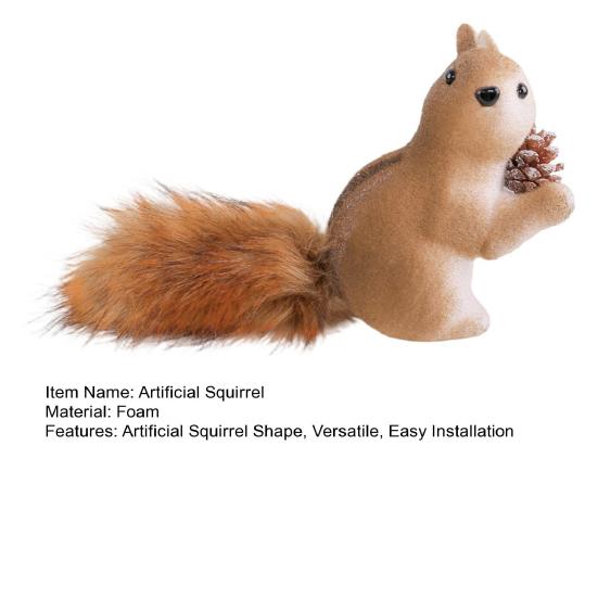 Artificial Squirrel Christmas Hanging Ornament Holiday Pendant Home Wall Decor Christmas Tree Decoration